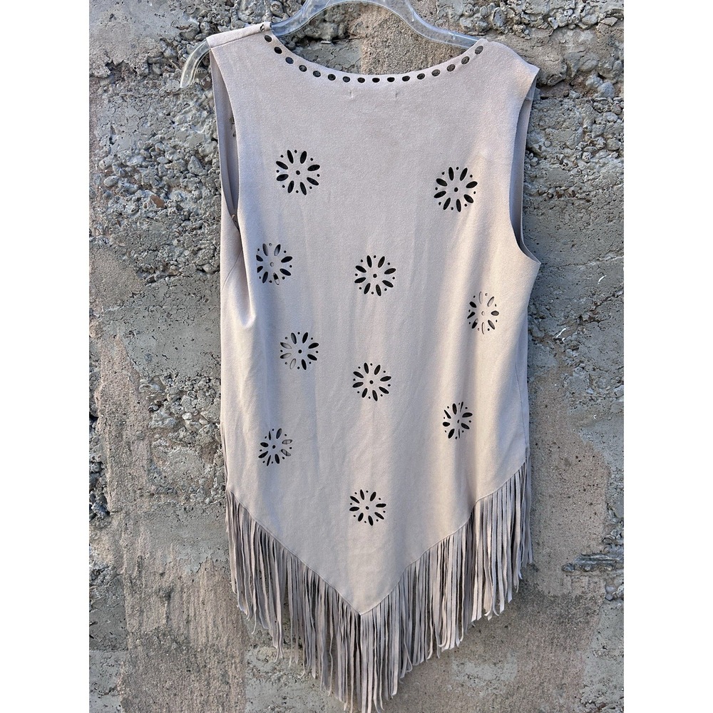 Western Fringe Vest Rockabilly Ariat Rodeo Floral Sierra Ferrell Festival Sz M - Picture 7 of 7